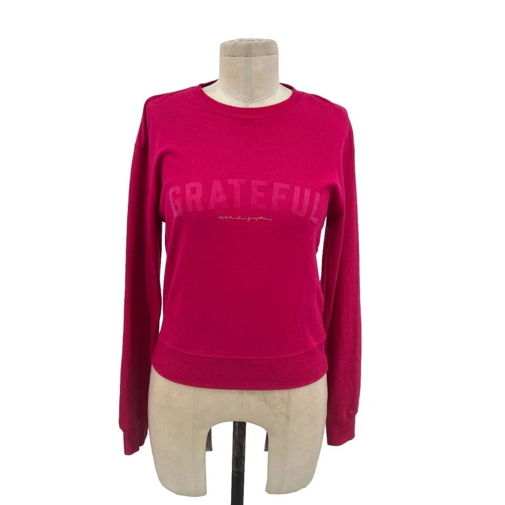Spiritual Gangster Grateful Hot Pink Pullover Sweatshirt‎ Size XS